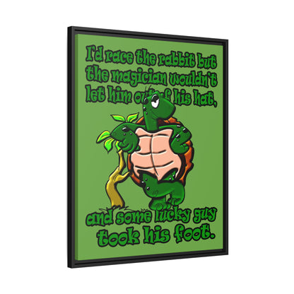 turtle race - framed canvas art (green)
