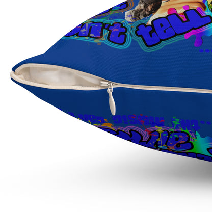 drop the beat - Spun Polyester Square Pillow - (dark blue)