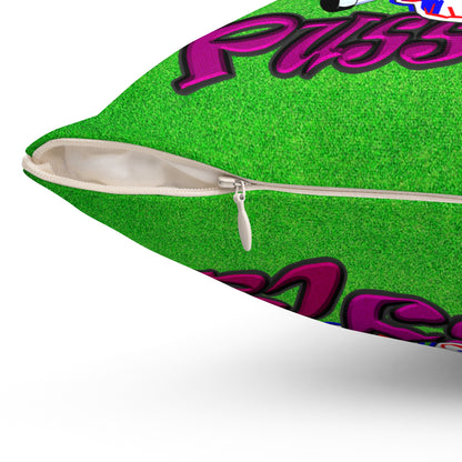 tag that - Spun Polyester Square Pillow - (green turf)