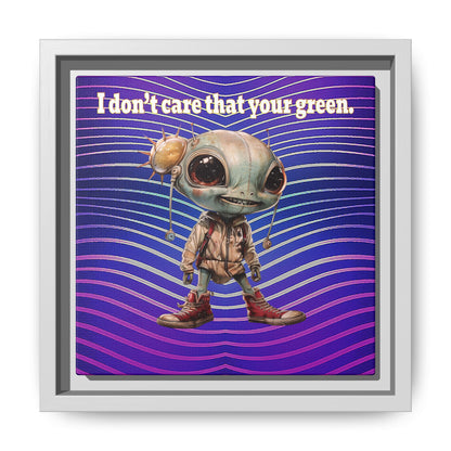 I don't care that your green - framed canvas art (purple wave)