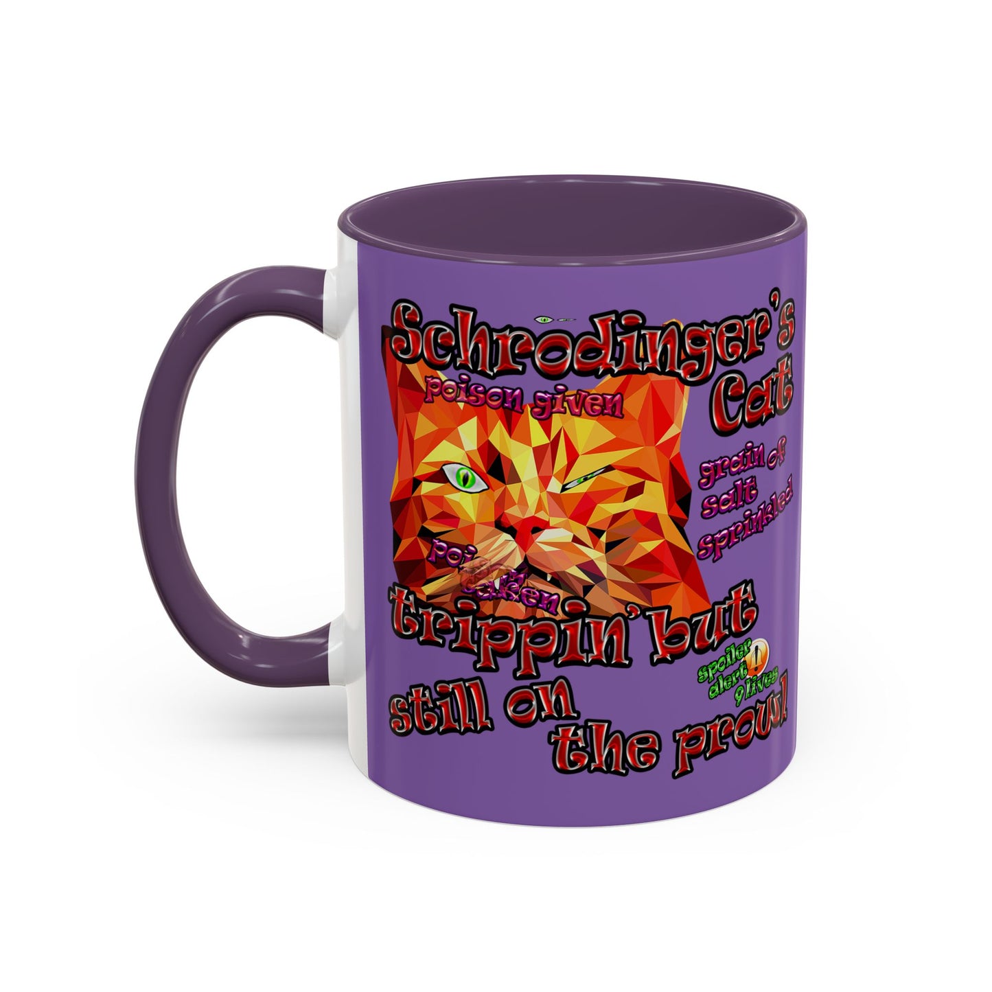 schrodinger's cat - Accent Mug (light purple)