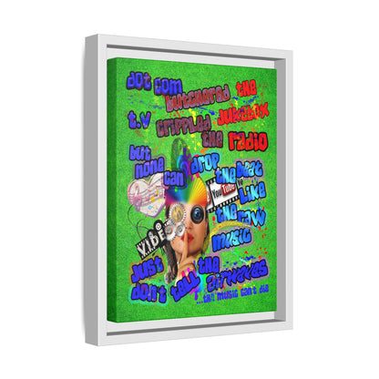drop the beat - framed canvas art (green turf)