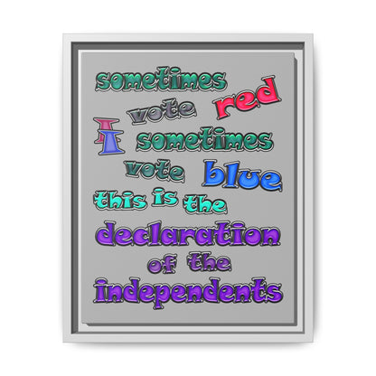 declaration of the independents - framed canvas art (light grey)