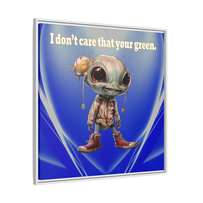 I don't care that your green - framed canvas art (blue-white wave)