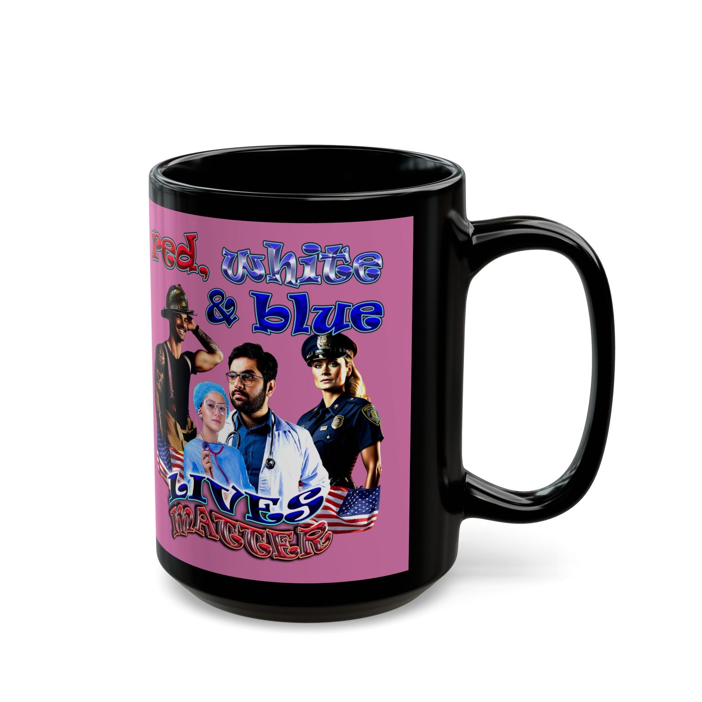 rw&b lives matter - Black Mug (light pink)
