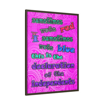 declaration of the independents - framed canvas art (pink swirl)