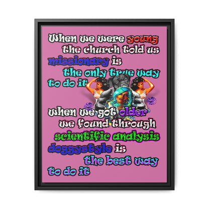 doggystyle - framed canvas art (light pink)