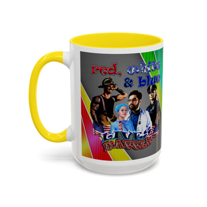 rw&b lives matter - Accent Mug (rainbow split)
