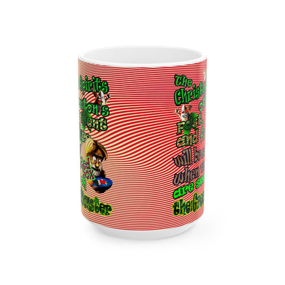 christmas spirits of boston - White Mug (yellow-orange wave)