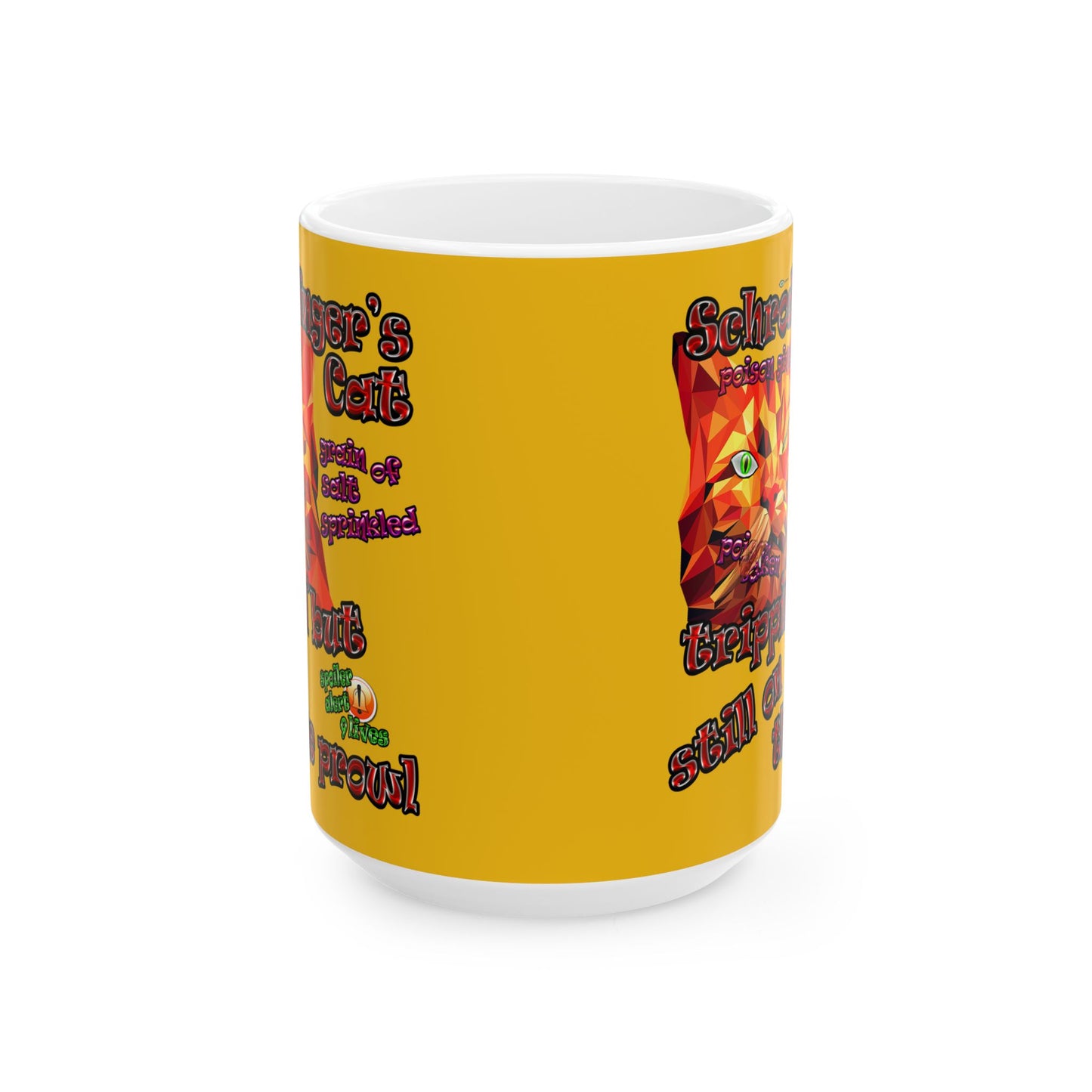schrodinger's cat - White Mug (yellow)