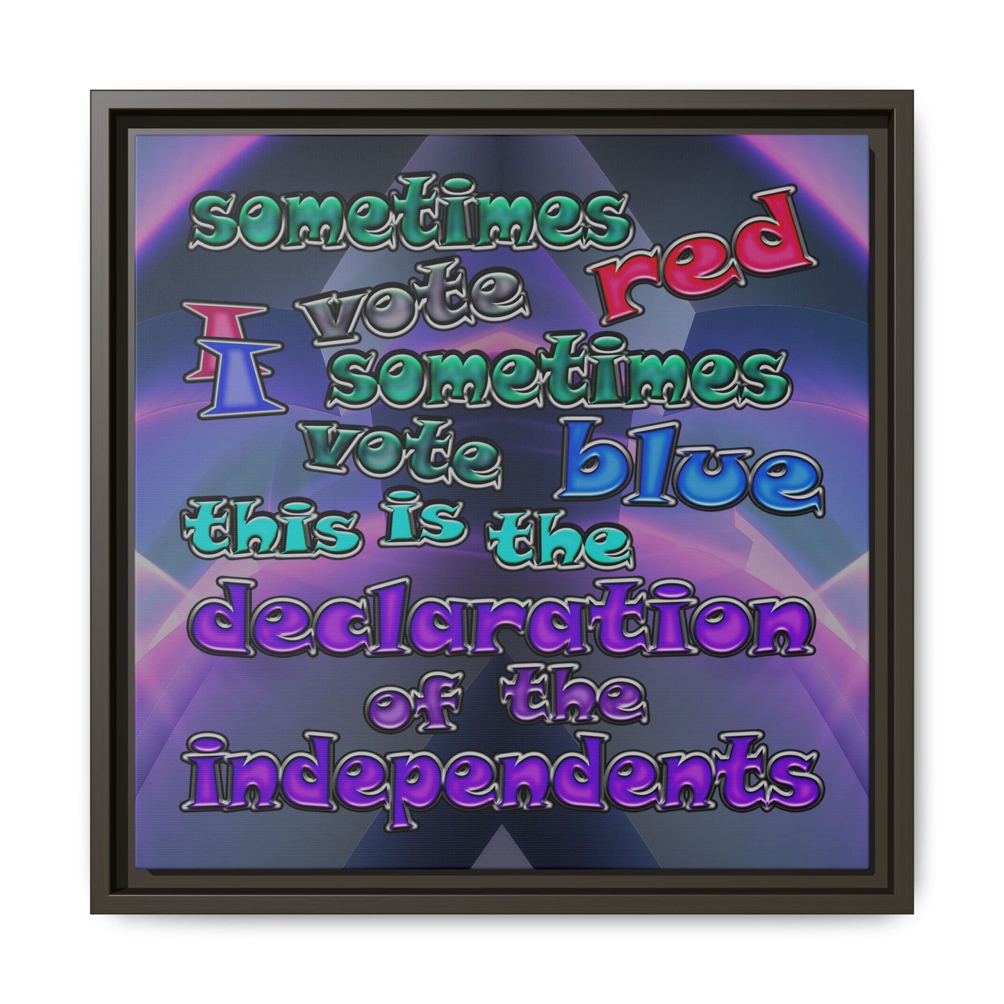 declaration of the independents - framed canvas art (grey-pink wave)