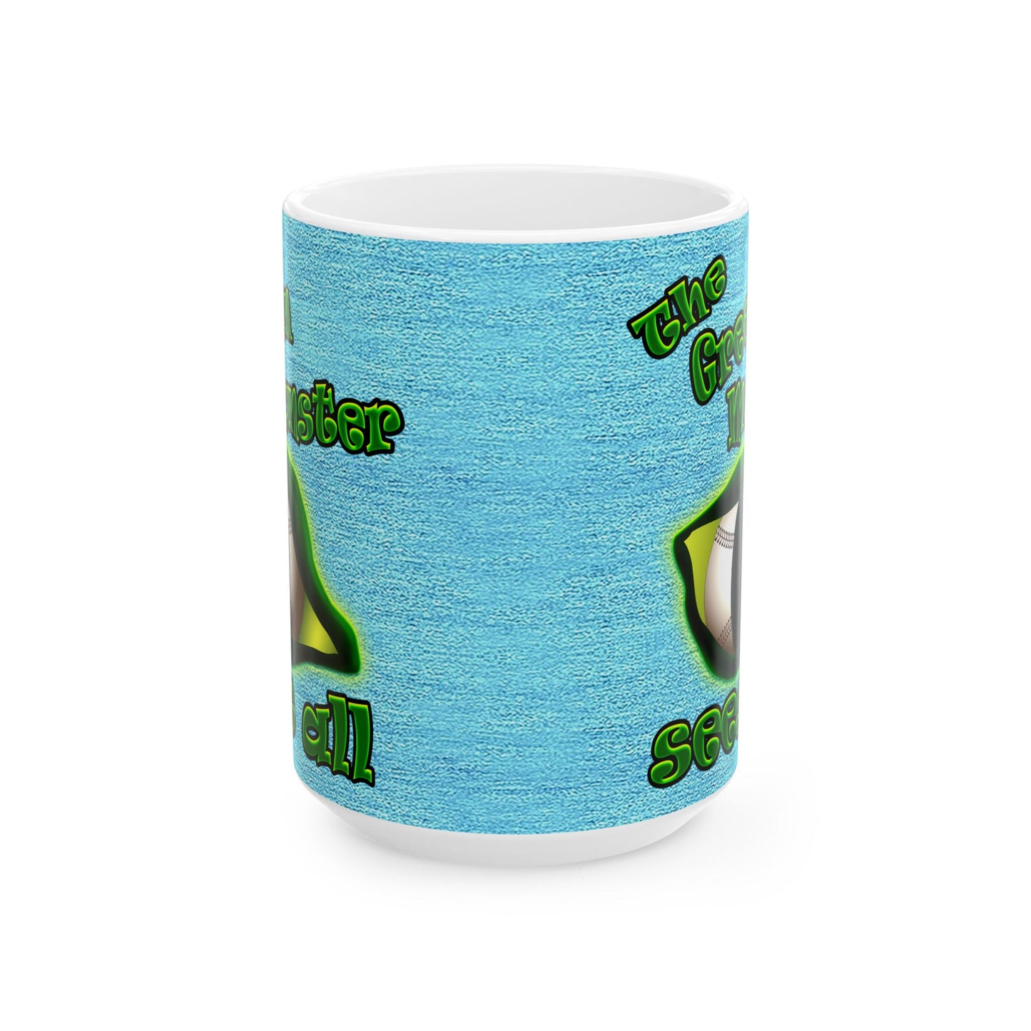 green monster - White Mug (faded blue)