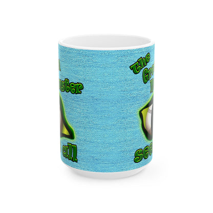 green monster - White Mug (faded blue)