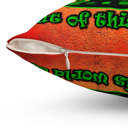 disc jockey - Spun Polyester Square Pillow - (burnt orange)