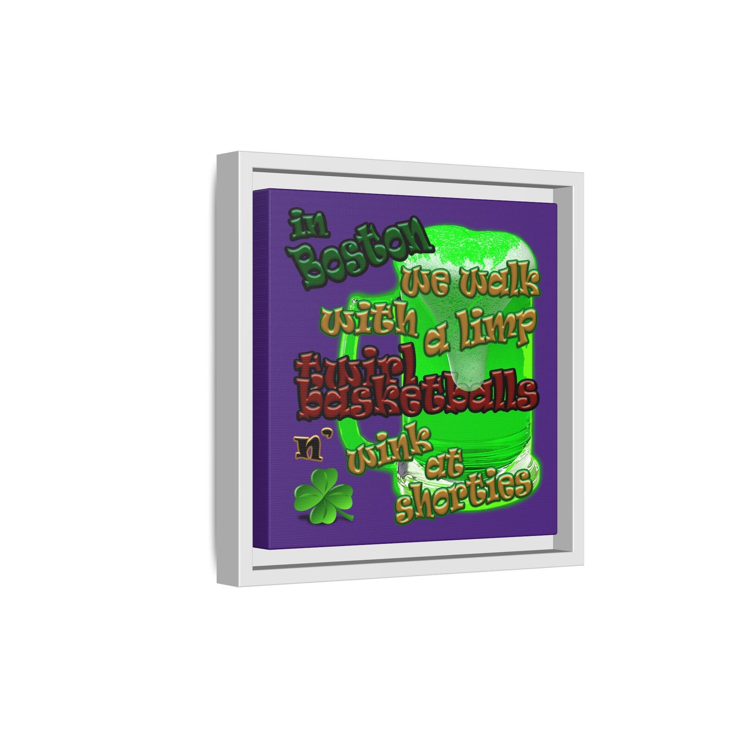 celtics logo - framed canvas art (purple)