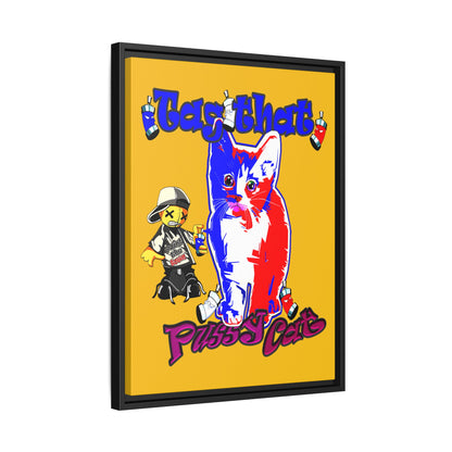tag that - framed canvas art (yellow)