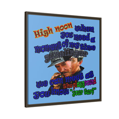 high noon - framed canvas art (light blue)