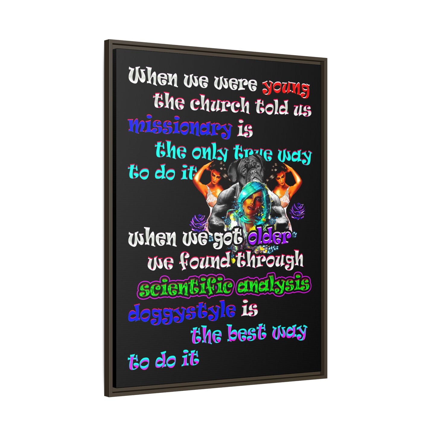 doggystyle - framed canvas art (black)