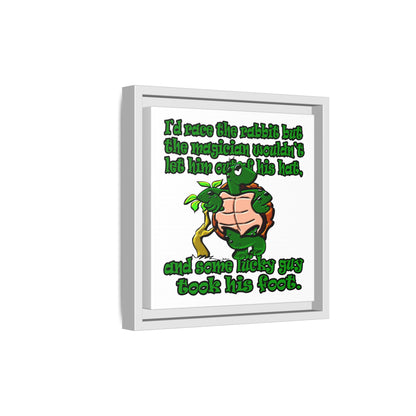 turtle race - framed canvas art (white)