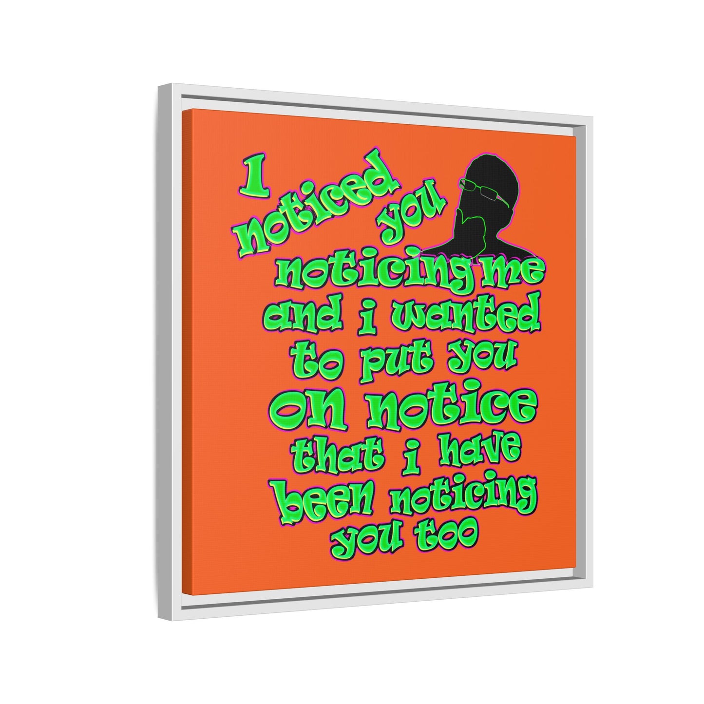 noticed you noticing - framed canvas art (orange)
