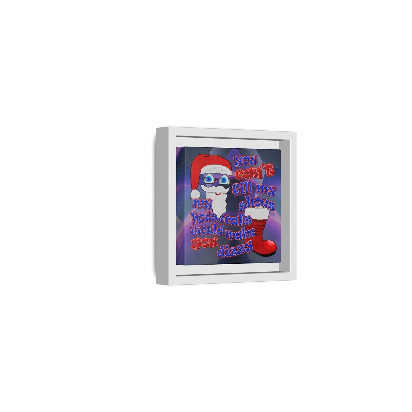 santa's shoes - framed canvas art (grey-pink wave)