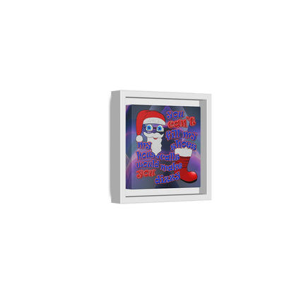 santa's shoes - framed canvas art (grey-pink wave)