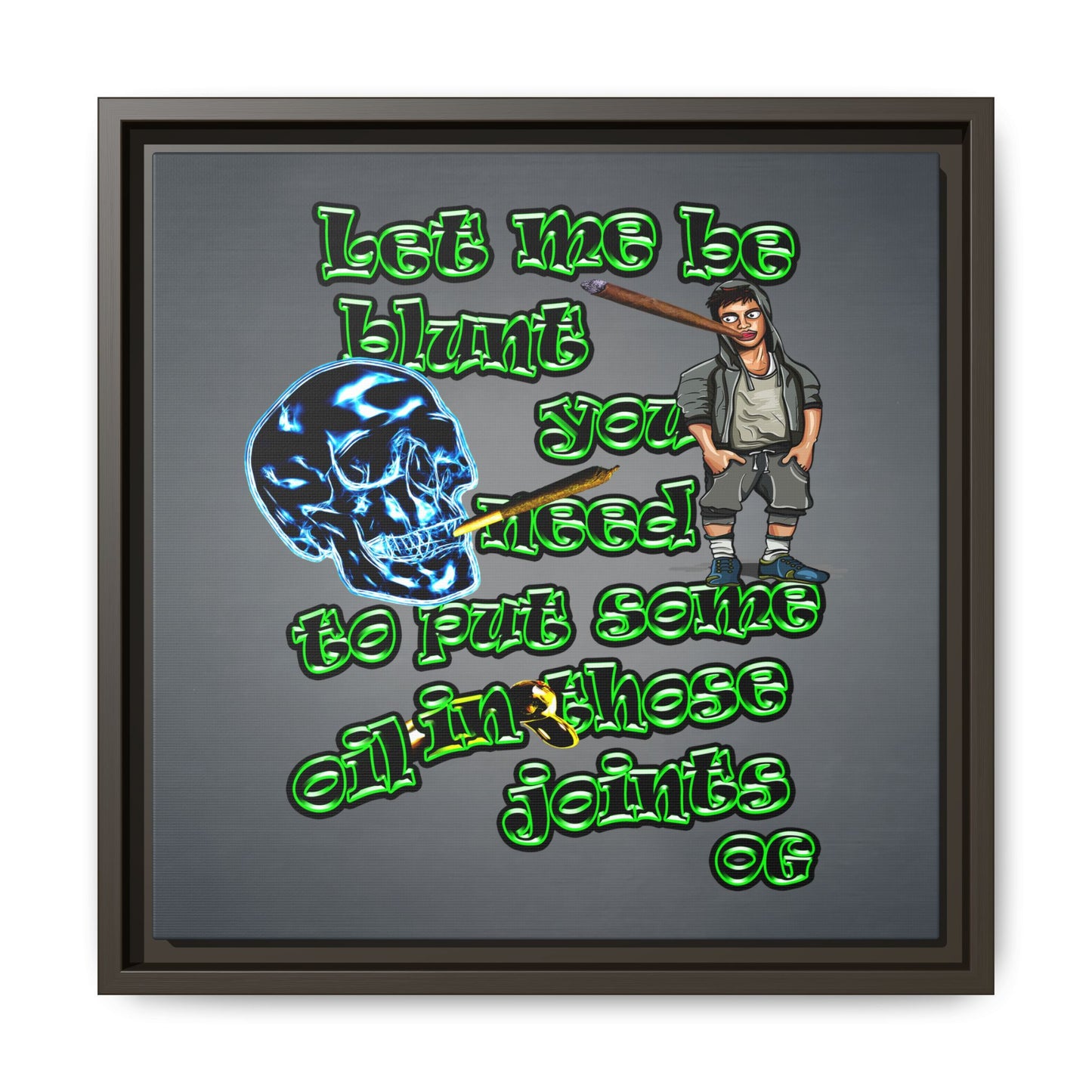 og - framed canvas art (grey-light grey)