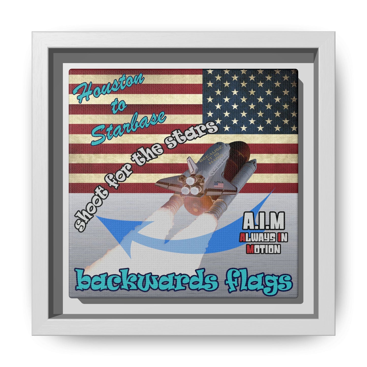 shoot for the stars - framed canvas art (brushed nickel)