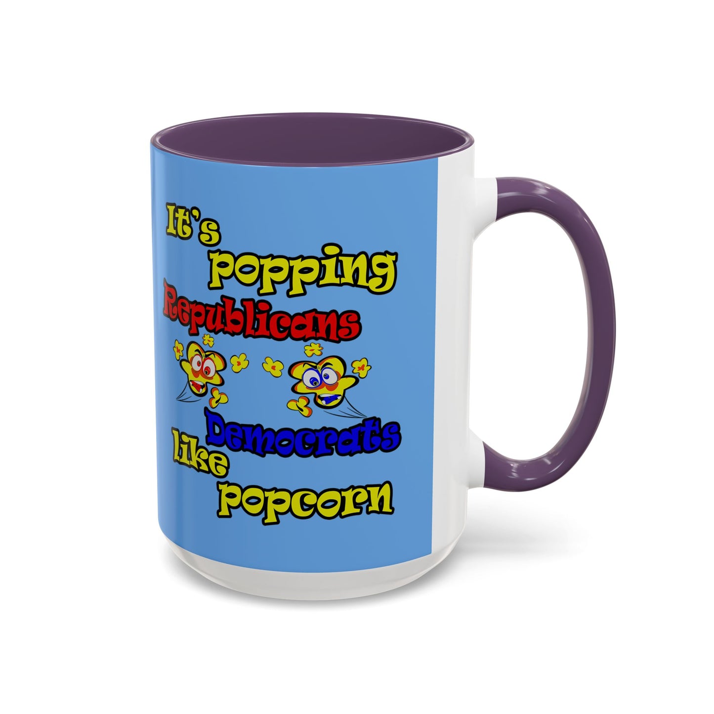 popping like popcorn - Accent Mug (light blue)