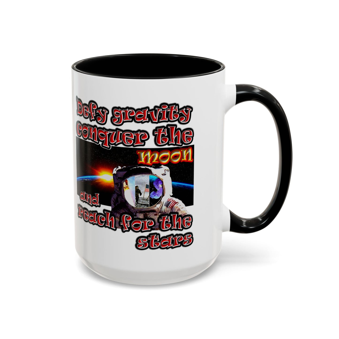 defy conquer reach - Accent Mug (white)