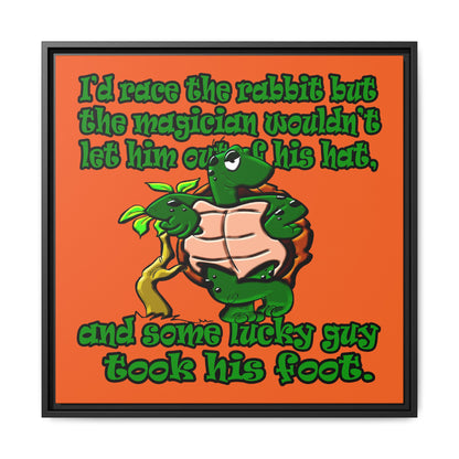 turtle race - framed canvas art (orange)