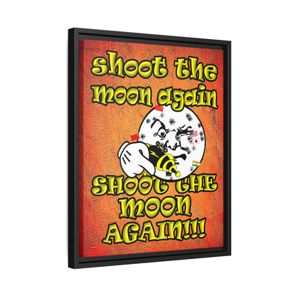 shoot the moon again - framed canvas art (burnt orange)