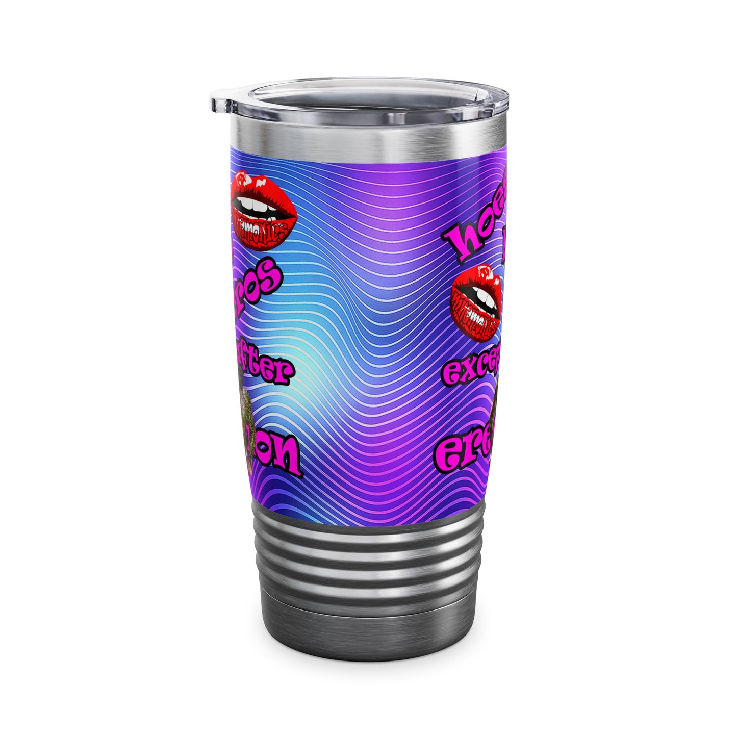 hoes b4 bros - Ringneck Tumbler, 20oz (purple wave)