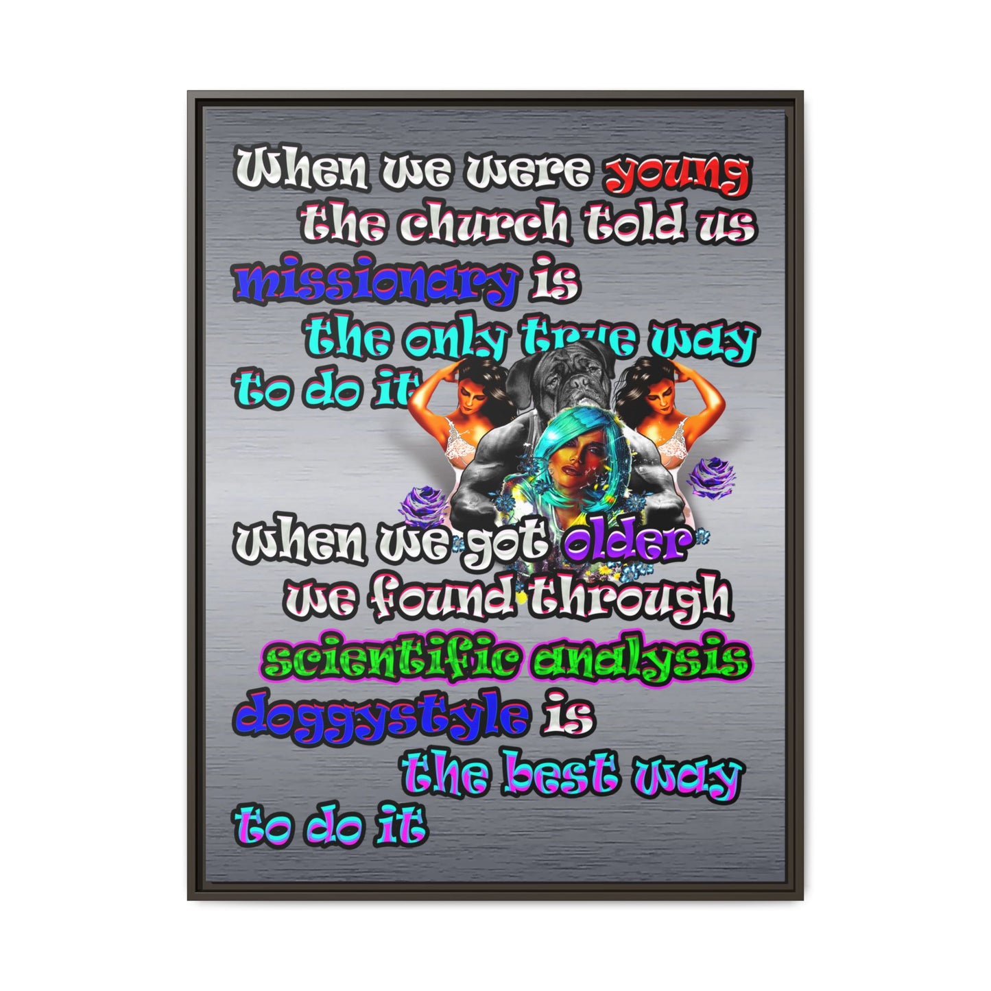 doggystyle - framed canvas art (brushed nickel)