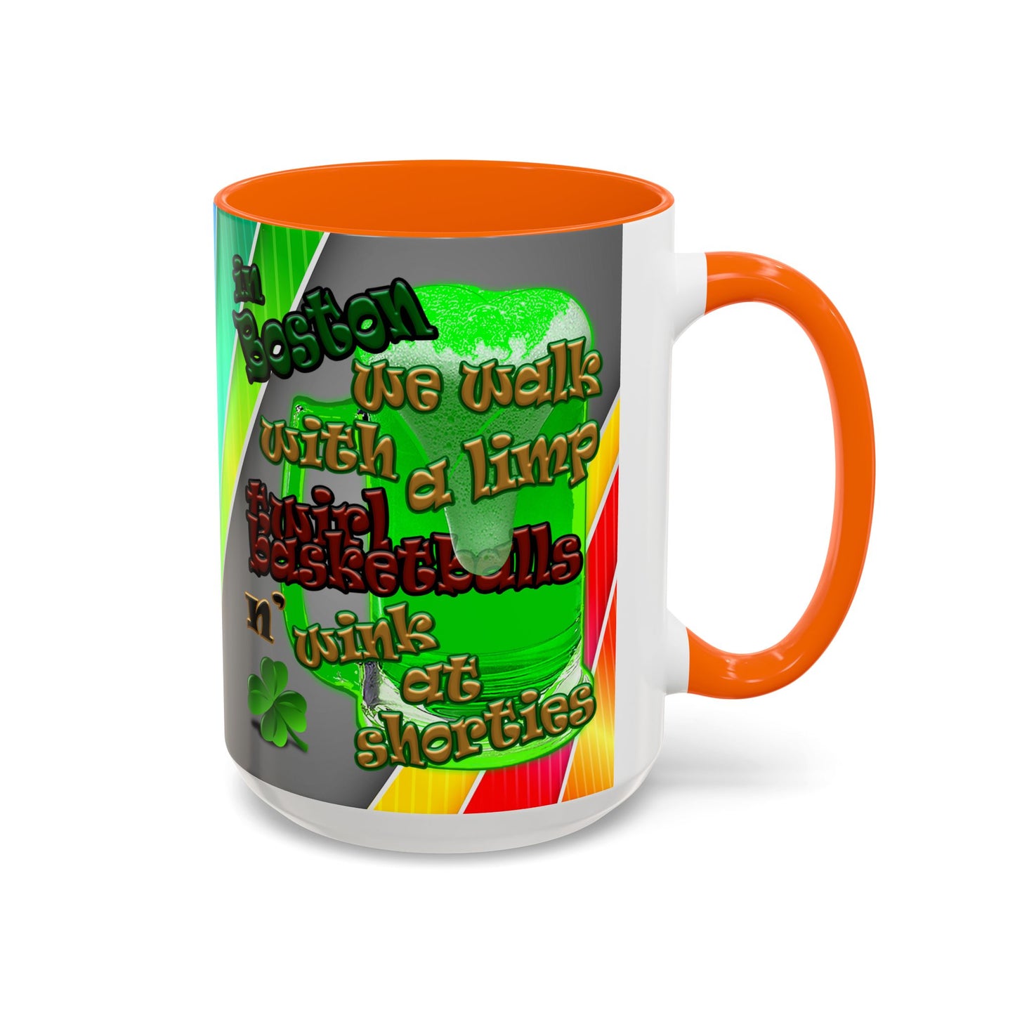 celtics logo - Accent Mug (rainbow split)