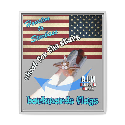 shoot for the stars - framed canvas art (light grey)
