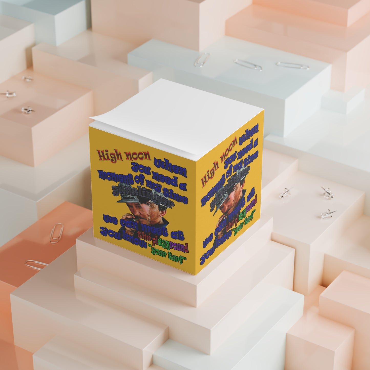 high noon - note cube (yellow)