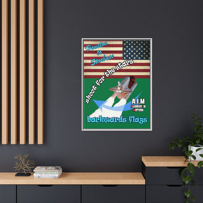 shoot for the stars - framed canvas art (dark green)