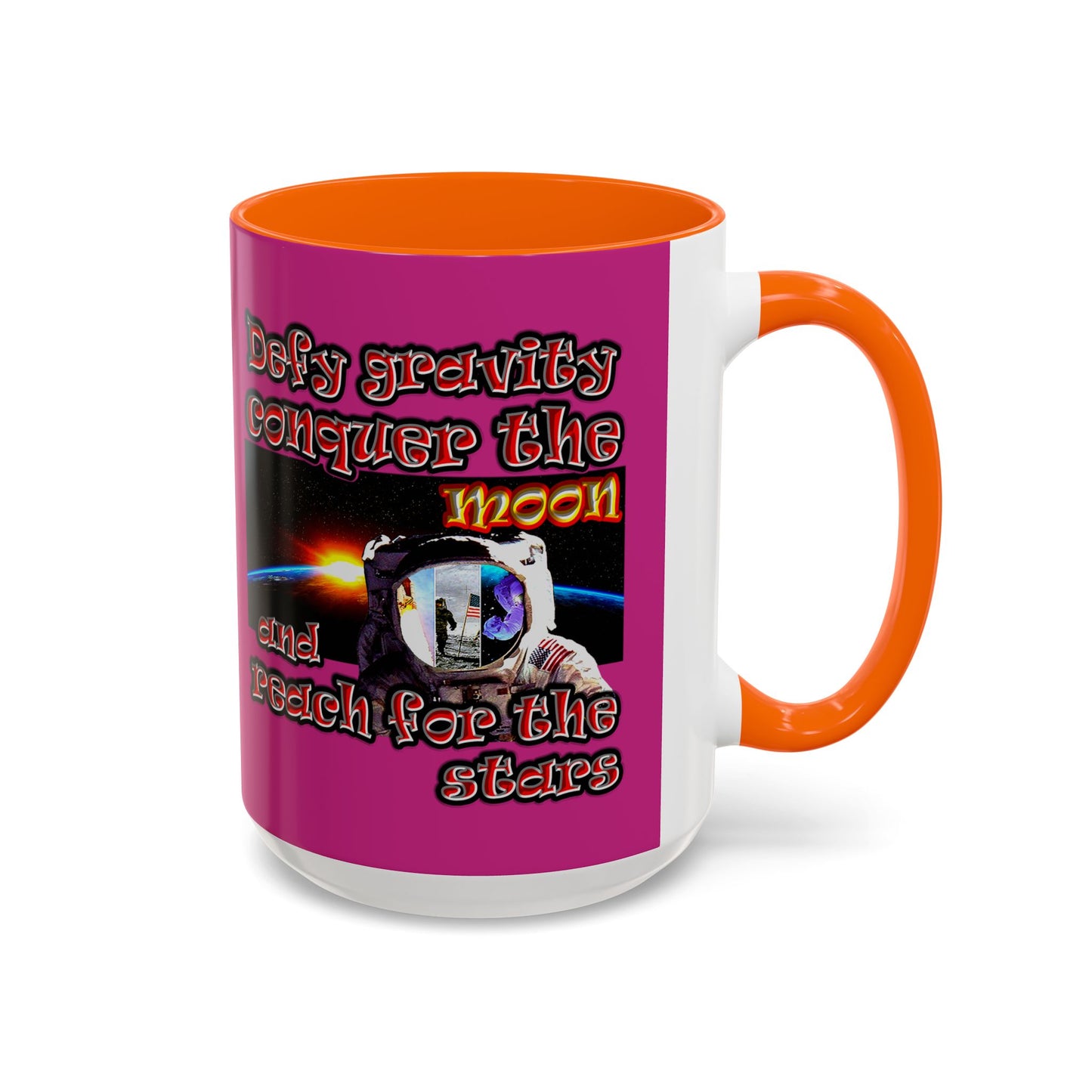 defy conquer reach - Accent Mug (pink)