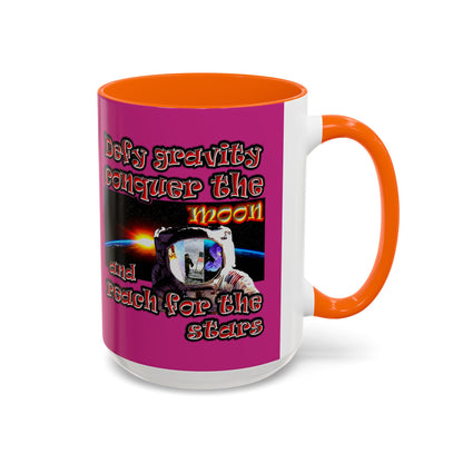 defy conquer reach - Accent Mug (pink)