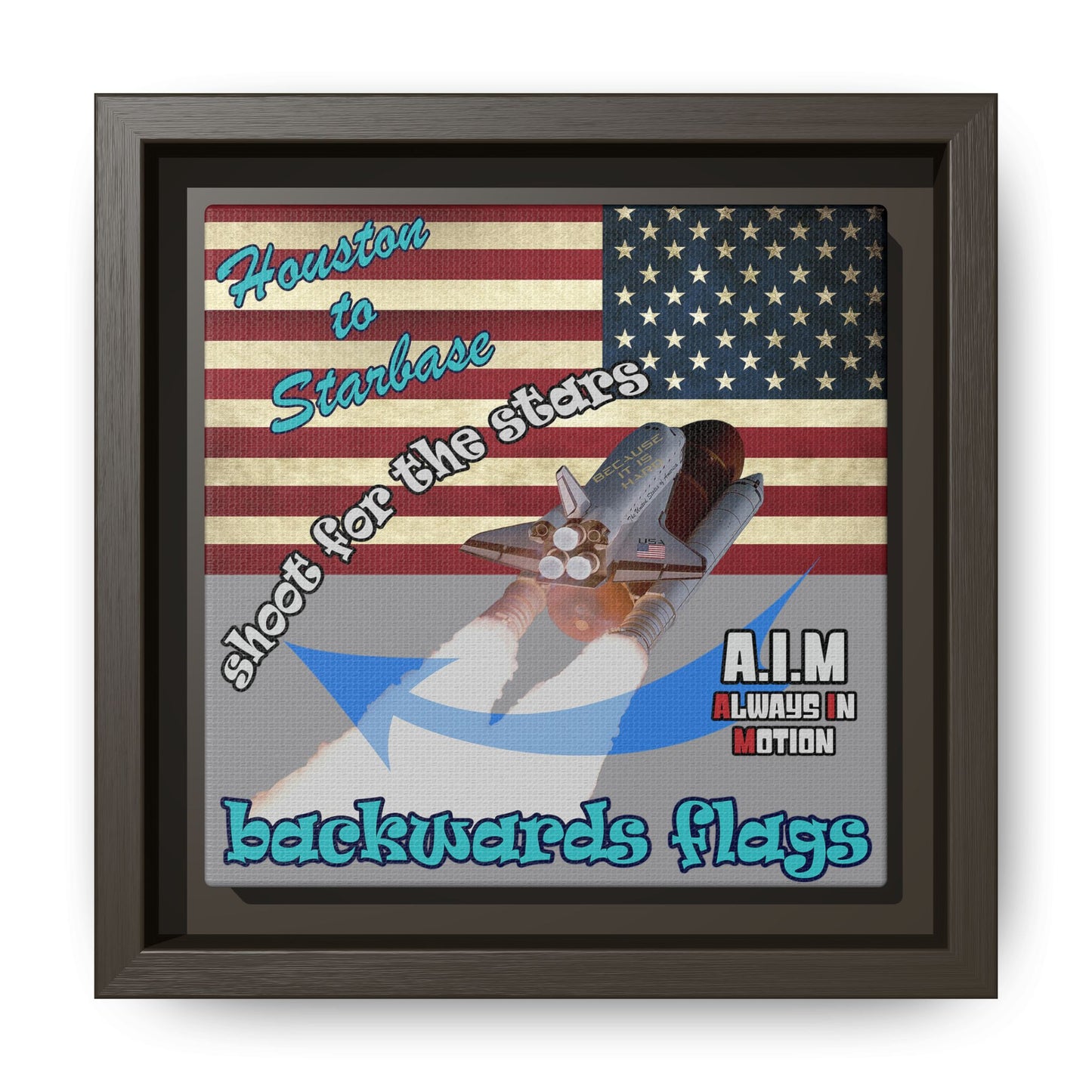 shoot for the stars - framed canvas art (grey)