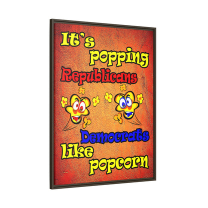popping like popcorn - framed canvas art (burnt orange)