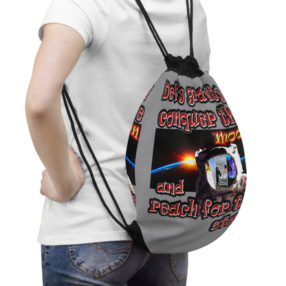 defy conquer reach - Drawstring Bag (grey)