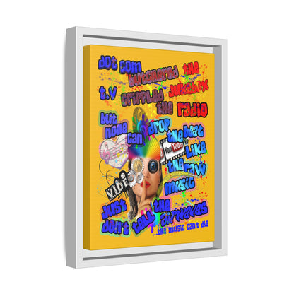 drop the beat - framed canvas art (yellow)