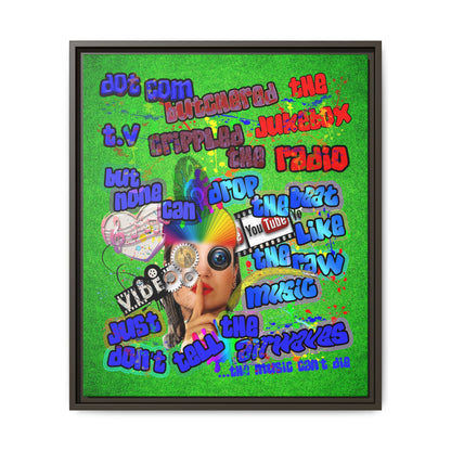 drop the beat - framed canvas art (green turf)