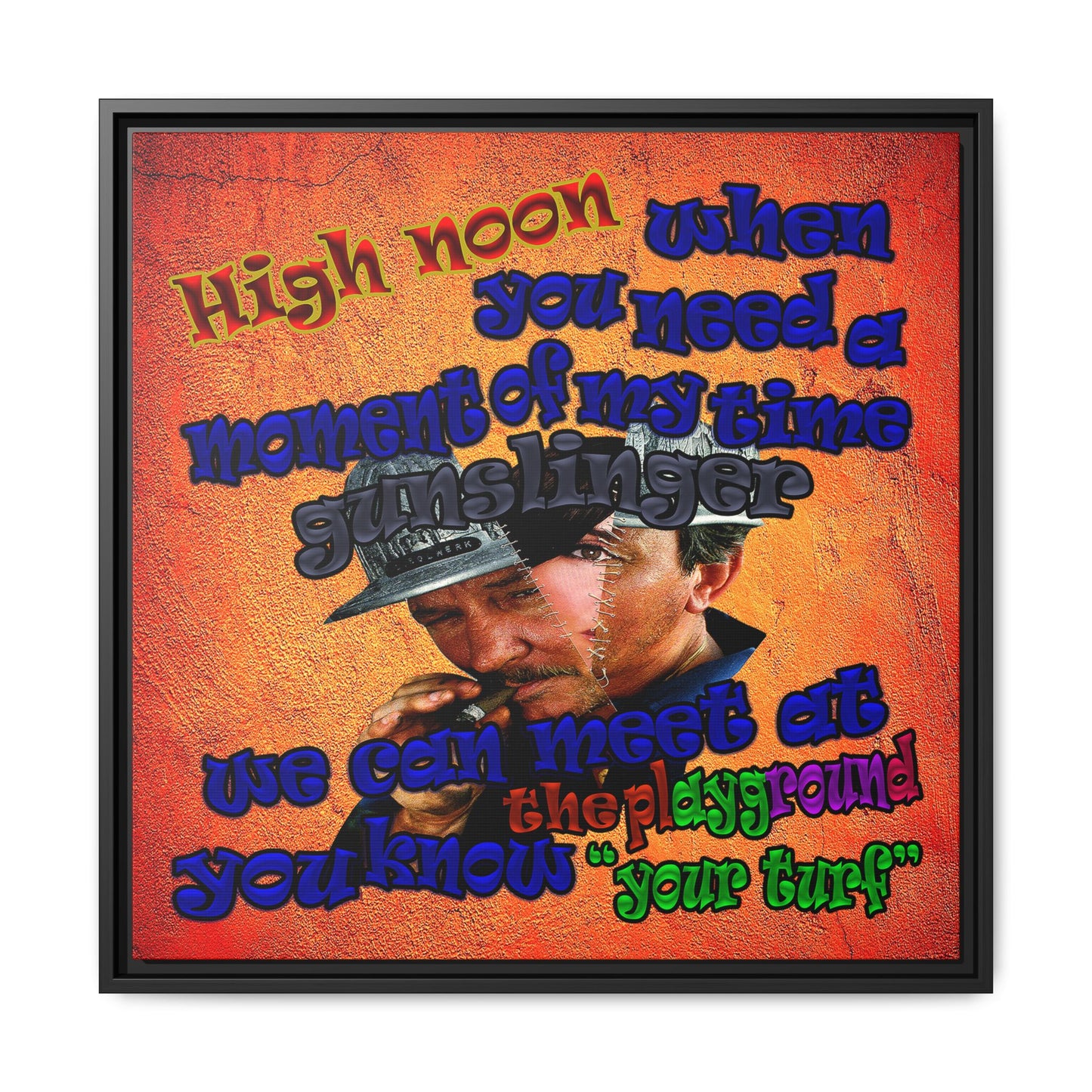 high noon - framed canvas art (burnt orange)