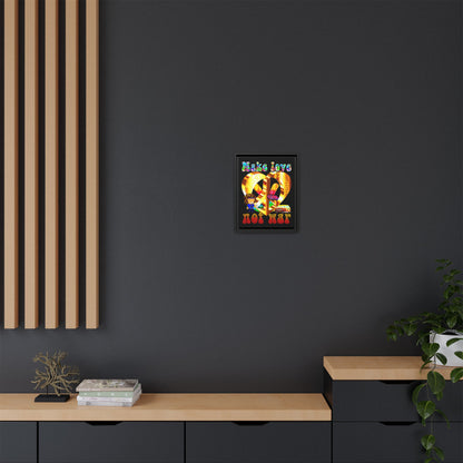 love peace - framed canvas art (black)
