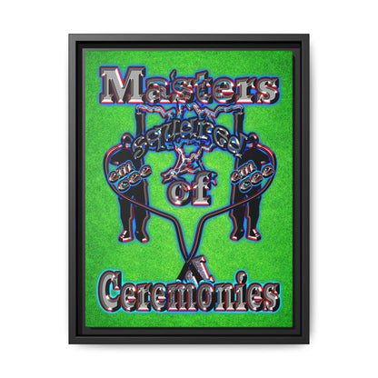 em cee squared - framed canvas art (green turf)