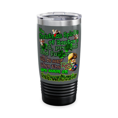 christmas spirits of boston - Ringneck Tumbler, 20oz (dark grey)