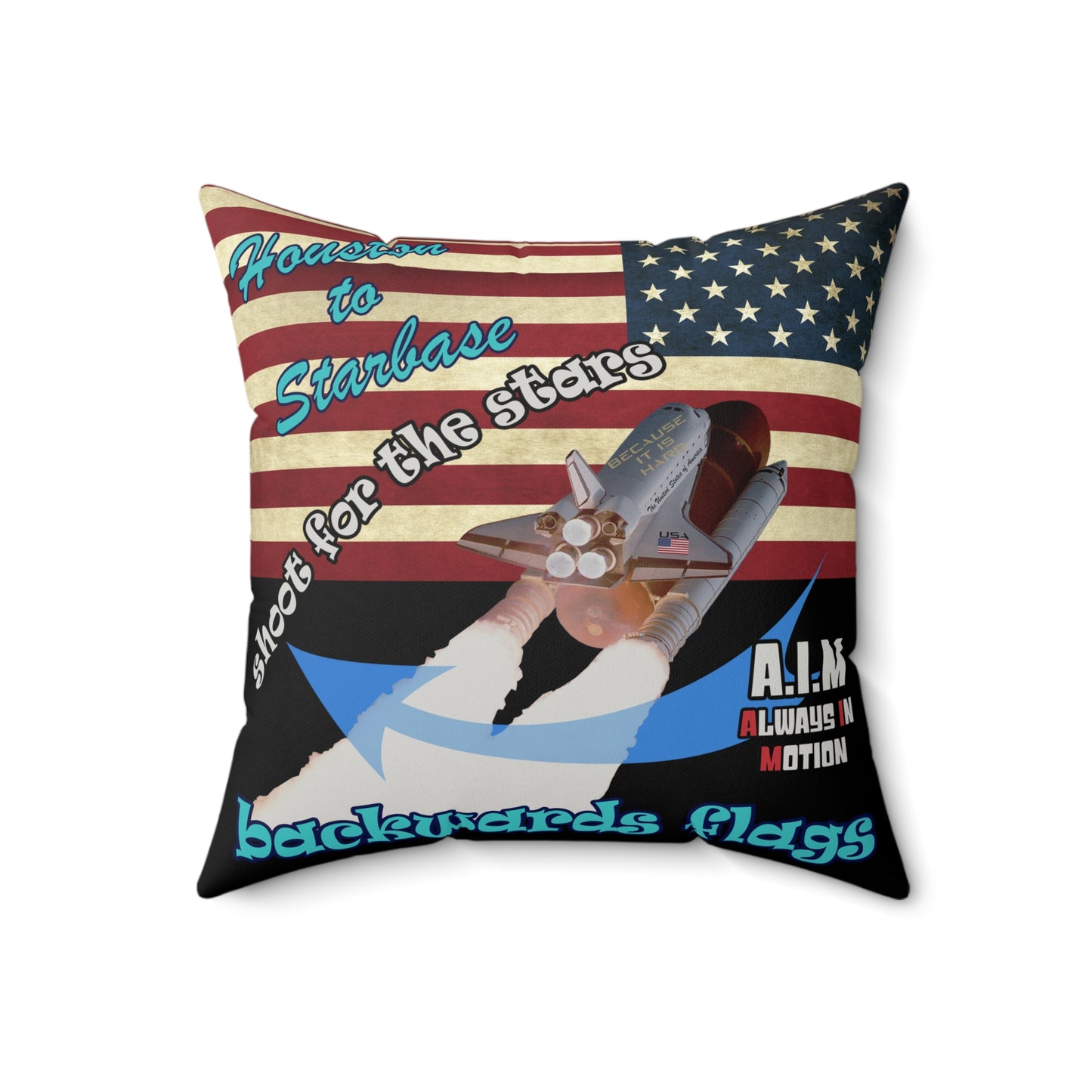 shoot for the stars - Faux Suede Square Pillow - (black)